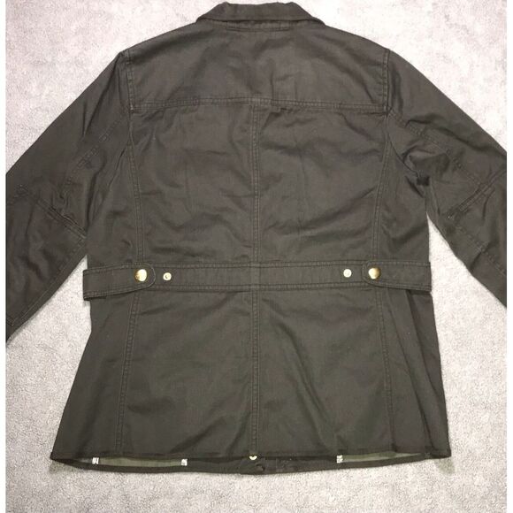 J Crew Boyfriend Field Jacket Women's Medium Military‎ Olive Green Gold Button - Picture 15 of 15